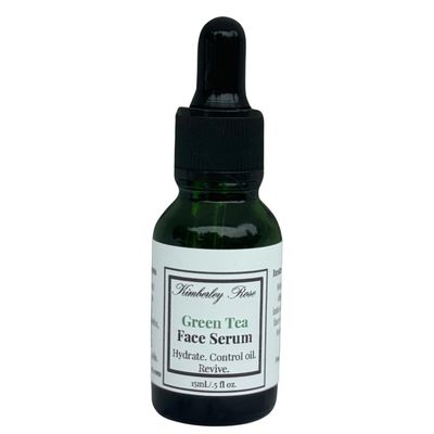 Green Tea Face Serum for Anti-Aging, Dry Skin, Antioxidant with Grapeseed Oil, Natural Green Tea Infusion, No Water, Silicones or Alcohol