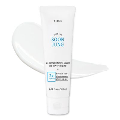 ETUDE House SoonJung 2x Barrier Intensive Cream 60ml (21AD) | Hypoallergenic Shea Butter Hydrating Facial Cream for Sensitive Skin, Water-oil Balance &amp; Panthenol for Damaged Skin | K-beauty