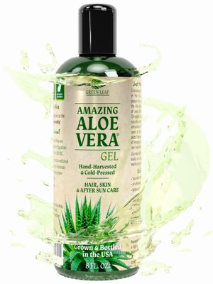 Amazing Aloe Vera Gel, Freshly Cut 100% Pure Aloe - Premium Quality, USA Grown, Vegan, Unscented - Natural Sunburn Relief, Skin Care, Face &amp; Hair Care
