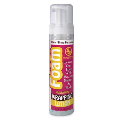 Bronner Bros BB Foam Wrap Lotion - Moisturizing Foaming Wrap with Olive Oil for Natural &amp; Relaxed Hair - Alcohol-Free, No Flaking or Build-Up, Define Curls, Style Roller Sets &amp; Finger Waves - 8 oz