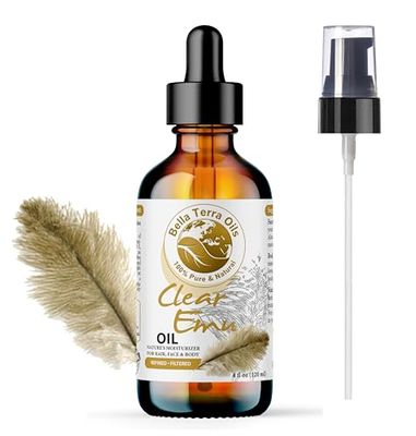 Bella Terra Oils - Clear Emu Oil 4oz - Inspired by Nature&#39;s Perfection, High in Omega-3 &amp; Omega-6 Acids, Skin&#39;s Best Companion for Moisturization