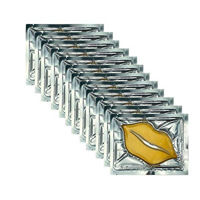 Adofect 30 Pieces Collagen Crystal Gold Lip Care Gel Masks, Collagen Crystal Lip Pads, Greate For Moisturizing Lips, Remove Dead Skin, Anti Chapped, Anti-Aging &amp; Plump Your Lips