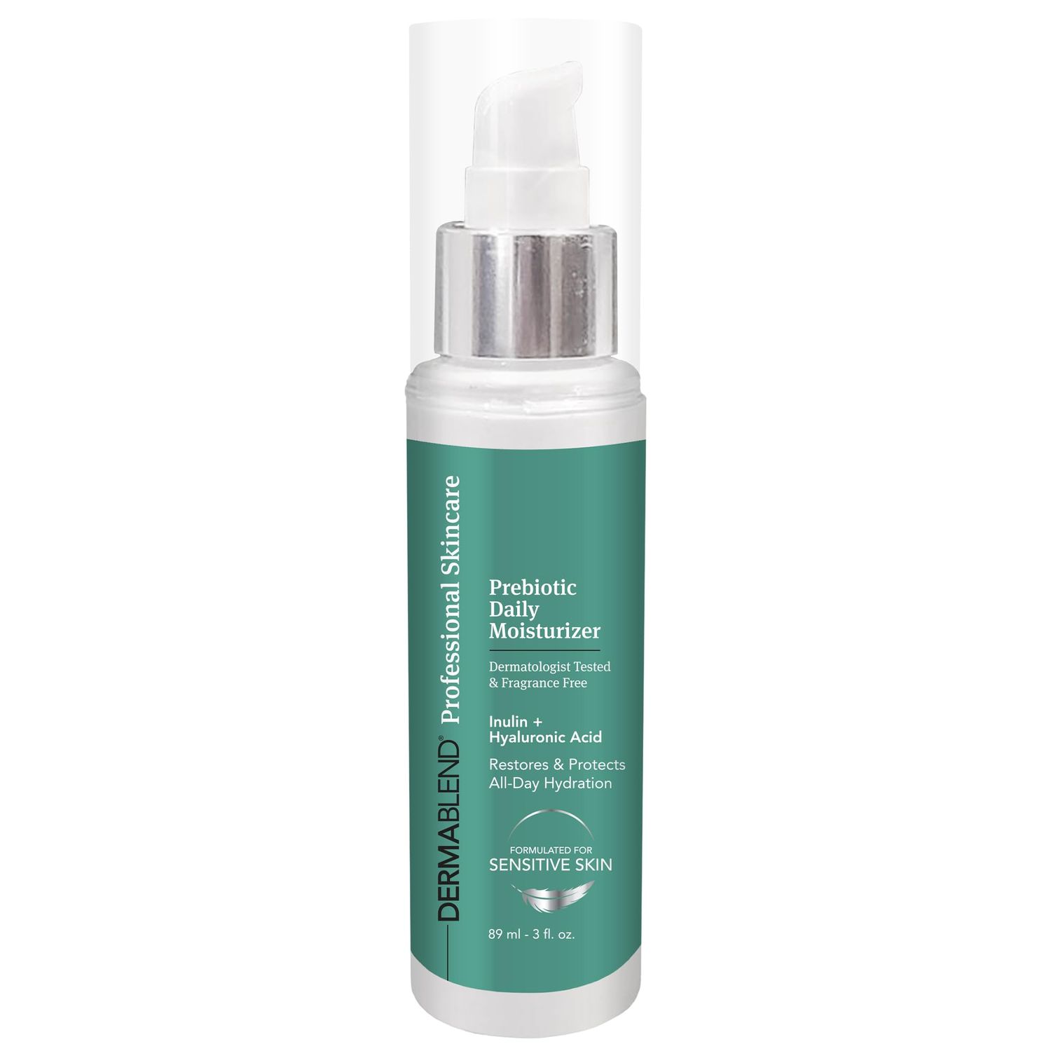 Dermablend Prebiotic Daily Moisturizer 3 fl oz, Lightweight Moisturizer with All-Day Hydration, Prebiotic Inulin, Probiotics &amp; Hyaluronic Acid, Ideal for Sensitive Skin, Fragrance-Free Non-Comedogenic