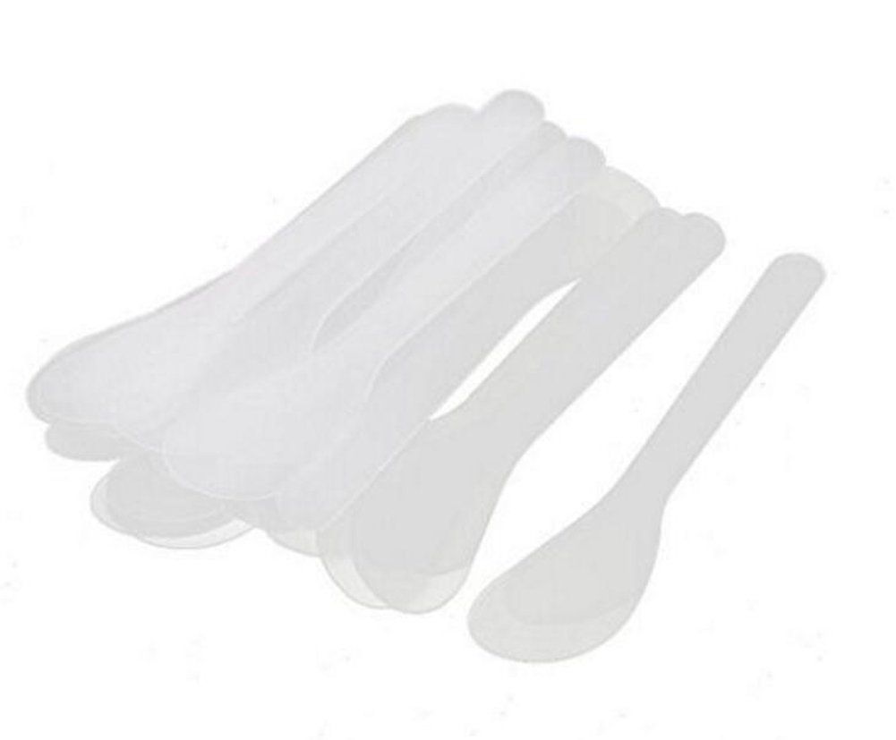 24PCS 13cm 5.2&quot; Plastic Spatulas Spoon Makeup Cosmetic Mask Tip Spatula Skin Care Facial Cream Scoop For DIY Mixing Sampling Beauty Tool (White)