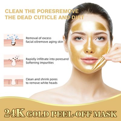 24K Gold Peel Off Mask, Blackhead Remover Mask for Face, Anti-Aging Blackhead Mask Deep Cleansing Lifting Firming Face Skin Care Mask Reduces Blackheads, Fine Lines & Wrinkles Great for All Skin