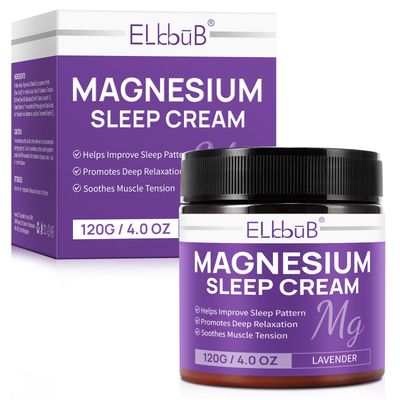ELBBUB Magnesium Cream - Enriched with Almond Oil, Lavender, and Vitamin E for Deep Relaxation - Natural Magnesium Lotion for Skin Nourishment and Quick Absorption - Lavender