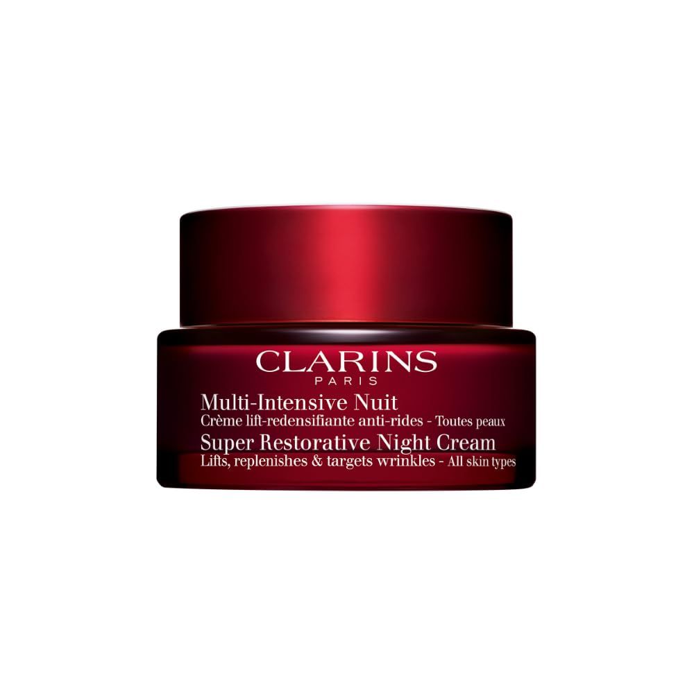 Clarins Super Restorative Night Cream | Anti-Aging Moisturizer For Mature Skin Weakened By Hormonal Changes | Illuminates &amp; Densifies Skin | Lifts &amp; Tones | Targets Spots &amp; Wrinkles | 1.7 Ounces