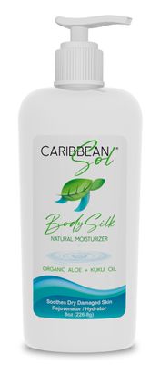 Caribbean Sol - Kukui Body Silk After Sun Lotion - Organic Aloe Vera Gel Sunburn Relief After Tan Lotion - Sun Burn Care Moisturizer 8oz.