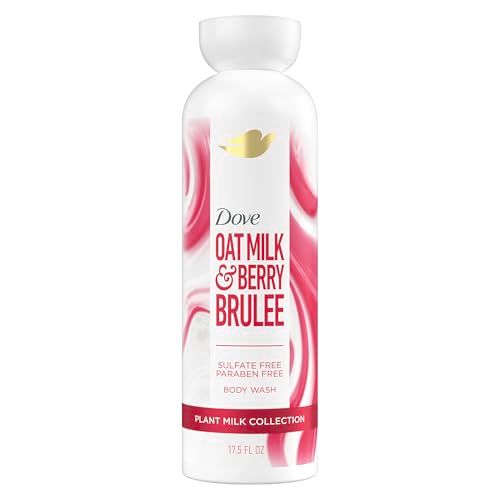 Dove Plant Milk Cleansing Body Wash Oat Milk &amp; Berry Brulee for Moisturized Skin 100% Gentle Cleanser, No Sulfate or Parabens, pH balanced 17.5 FO