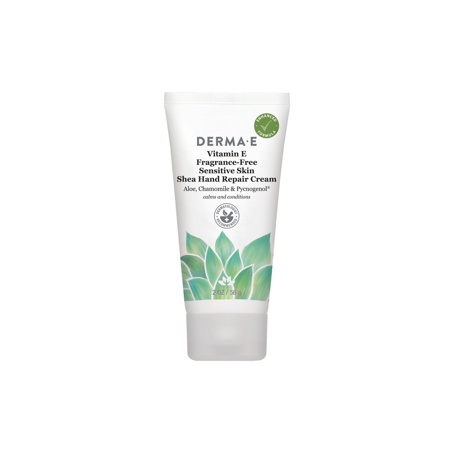 Derma E Vitamin E Fragrance Free Sensitive Skin Shea Hand Repair Cream - Intensive Therapy Hand Cream - Cruelty Free Unscented Lotion for Dry or Cracked Skin, 2 oz