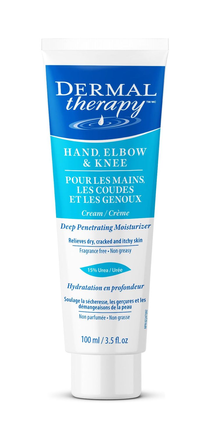 Dermal Therapy Hand Elbow &amp; Knee Cream with 15% Urea &amp; 6% AHA - Deeply Hydrates &amp; Exfoliates Dry, Cracked Skin on Hands, Elbows &amp; Knees - Fragrance-Free, Non-Greasy - 3.5 fl oz / 100 ml