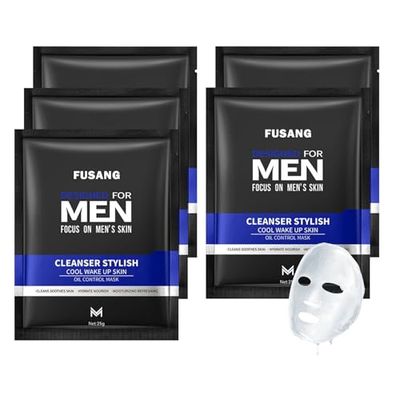 5 Pcs Mens Facial Sheet Mask,Hydrating Face Masks Skincare Gift Set for Men,Moisturizing Soothing Facial Masks,Easy to Use &amp; Nourishing Face Mask Skin Care Set