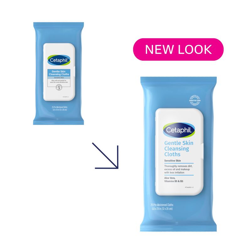 Cetaphil Face and Body Wipes, Gentle Skin Cleansing Cloths, 25 Count (Pack of 3), for Dry, Sensitive Skin, Flip Top Closure, Great for the Gym, Travel, in the Car, Hypoallergenic, Fragrance Free