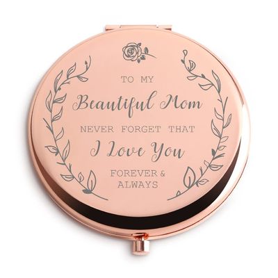 Birthday Gifts for Mom from Daughter Rose Gold Travel Compact Mirror Personalized Gifts for Mom Bonus Mom Mother in Law for Christmas Thanksgiving Unique Gifts
