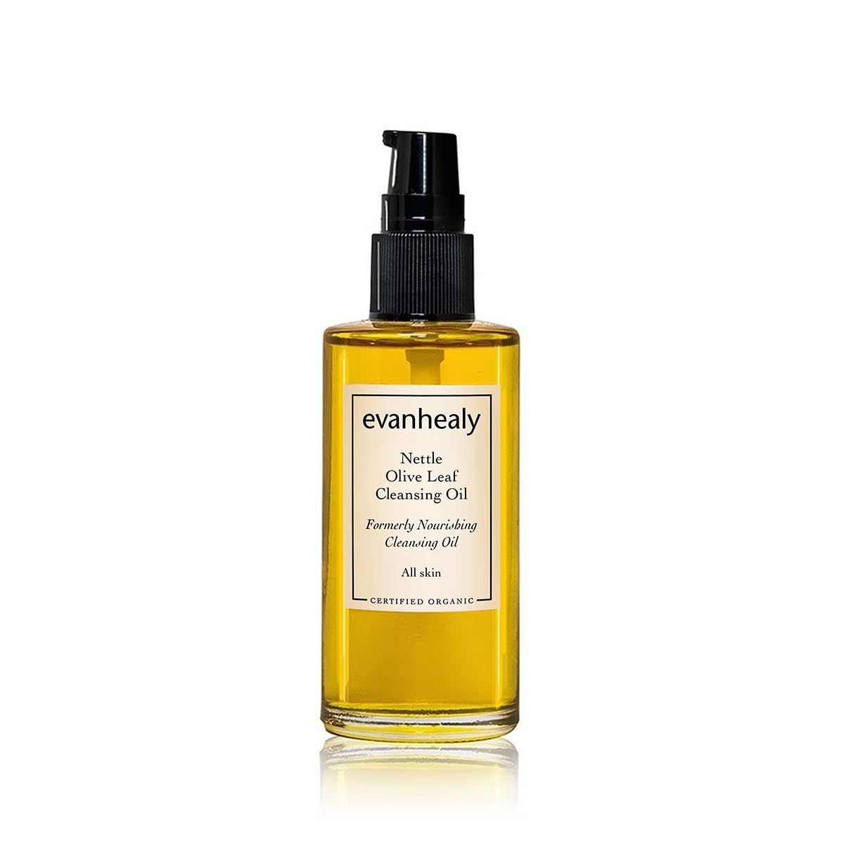 evanhealy Nettle Olive Leaf Cleansing Oil | Organic Facial Oil Cleanser for Makeup, Cosmetics, Sunscreen | Gentle Esssential Oil Free Cleanser for Sensitive, Congested Skin