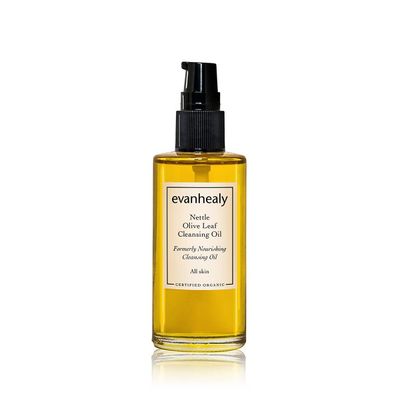 evanhealy Nettle Olive Leaf Cleansing Oil | Organic Facial Oil Cleanser for Makeup, Cosmetics, Sunscreen | Gentle Esssential Oil Free Cleanser for Sensitive, Congested Skin