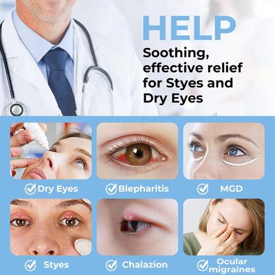 Aroma Season Heated Eye Mask for Dry Eyes, Warm Eye Compress with Flaxseed Graphene FIR for MGD, Dry Eye Syndrome, Chalazion Blepharitis Stye Eye Treatment, Steam Moist to Unclog glands (Blue)