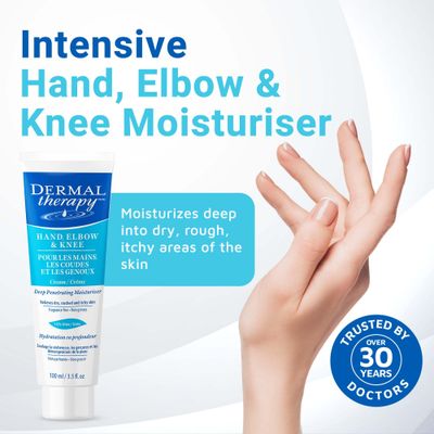Dermal Therapy Hand Elbow &amp; Knee Cream with 15% Urea &amp; 6% AHA - Deeply Hydrates &amp; Exfoliates Dry, Cracked Skin on Hands, Elbows &amp; Knees - Fragrance-Free, Non-Greasy - 3.5 fl oz / 100 ml