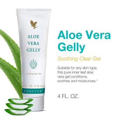 Forever Living Aloe Vera Gelly - Pure Aloe Gel - Soothing and Moisturizing Skin - Non-Staining &amp; Fast-Absorbing - Vegan &amp; Gluten-Free - 4 fl oz