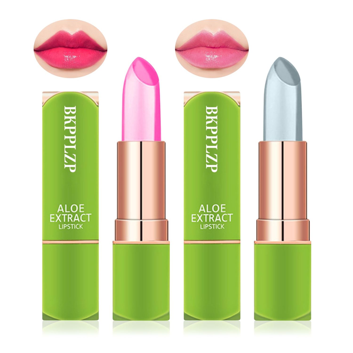 2 Pack Crystal Flower Jelly Lipstick,Magic Color Changing Lipstick,PH Clear Temperature Color Changing Lip Gloss,Lip Balm,Long Lasting Nourishing Moisturizing Lip Stick Set F