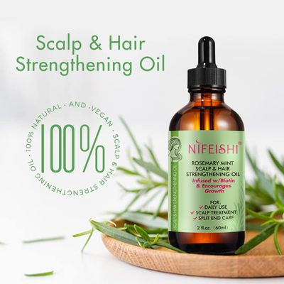 ALIVER 100% Organic Rosemary Oil Serum for Hair Growth, Strengthens Hair, Nourishes Scalp, Skin Care, 2.02 Fl Oz
