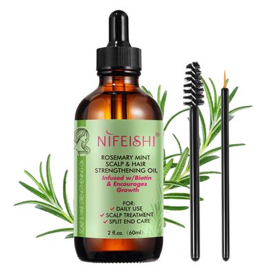ALIVER 100% Organic Rosemary Oil Serum for Hair Growth, Strengthens Hair, Nourishes Scalp, Skin Care, 2.02 Fl Oz