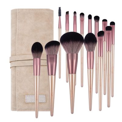 DUcare Makeup Brushes with Bag 14 Pcs Makeup Brushes Set Premium Synthetic Kabuki Powder Foundation Contour Blush Concealer Eye Shadow Make Up Brush Mekaup bag,Rose Golden,Makeup Brushes with Case