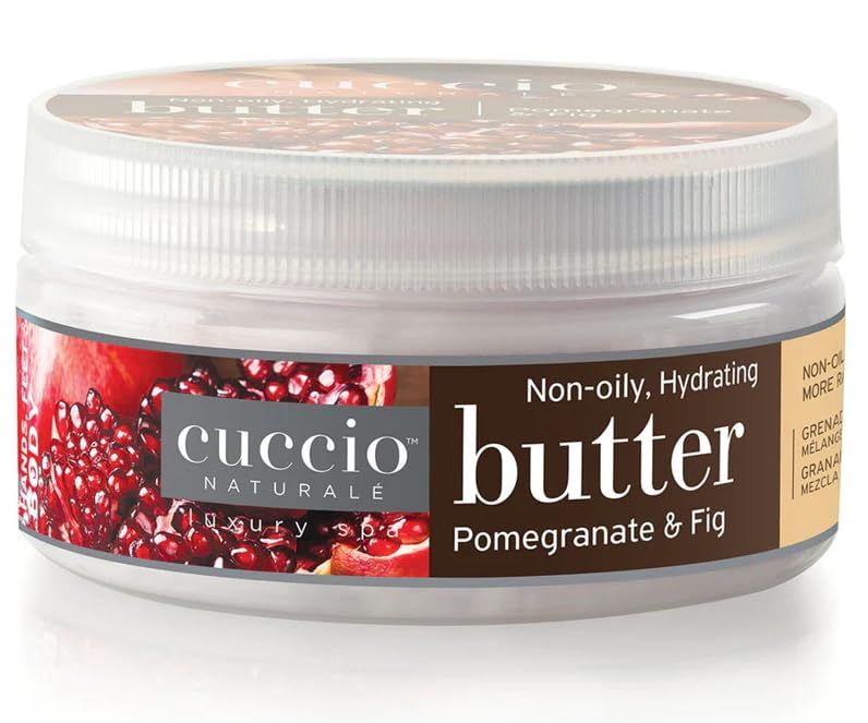 Cuccio Naturale Pomegranate &amp; Fig Spa To Go Kit - Butter Blend, Sea Salt Scrub, Scentual Spa Mist, and Cuticle Revitalizing Oil - Deep Hydration and Exfoliation for Hands and Body - 4-Piece Set