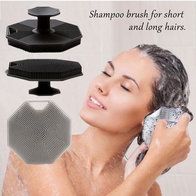 3Pack Silicone Body Scrubber, Qewro Body Buffer Exfoliating Brush with Silicone Loofah, Bath &amp; Body Brushes for Men Women Kids Pets use in Shower, Scalp Exfoliator Hair Shampoo Skin Cleaning Brush