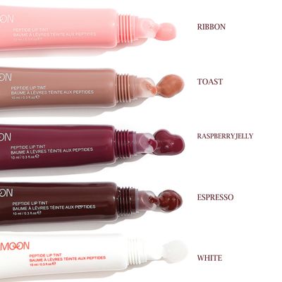 Aseawave 5 Colors Hydrating Lip Glow Oil, Ribbon, Toast, Raspberry jelly, Espresso, White Tinted Lip Oil Gloss, Moisturizing, Hydrating, Nourishing Lip Care Oil for Naturally Plump, Pillowy-soft Lips