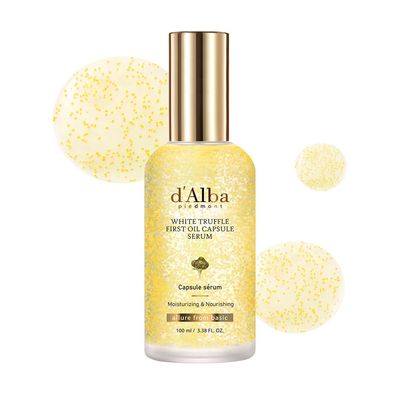 d&#39;alba Piedmont White Truffle Oil Capsule Serum, Dily Vita Boost for Luminous Skin, Double Vitamin Formula, Korean Skin Care (3.38fl. oz.)
