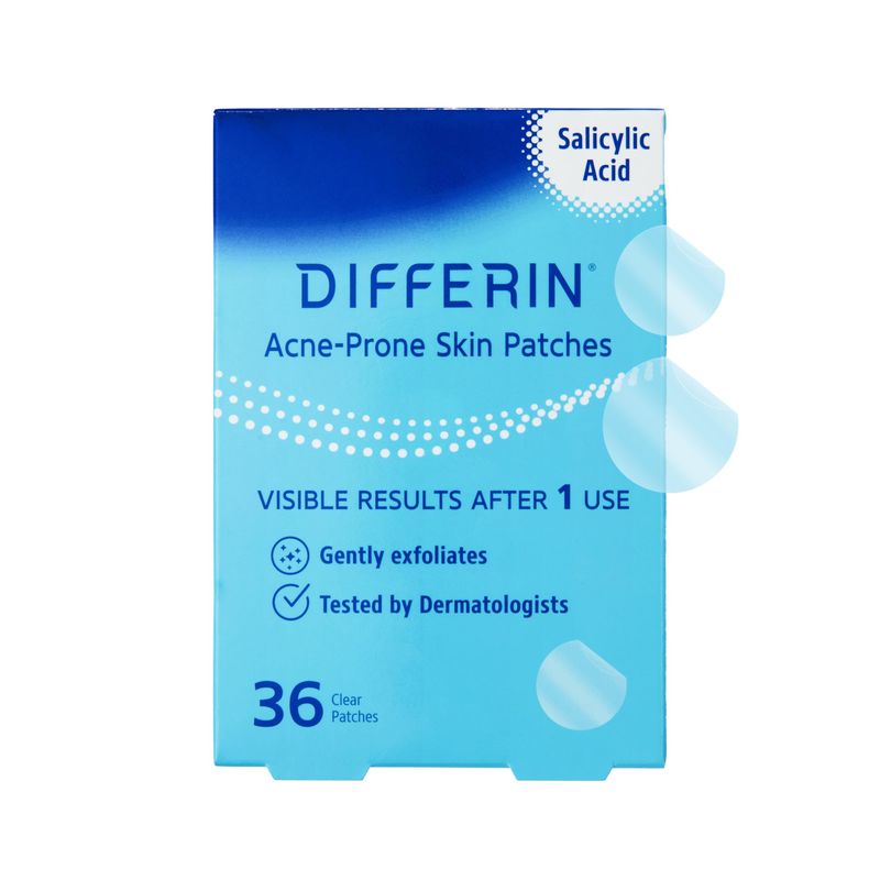 Differin Acne Patches, Pimple Patches for Acne Prone Skin, Formulated with Salicylic Acid and Centella, Fast Triple Action Power Patch for Day &amp; Night, Dermatologist Tested, 36 Count