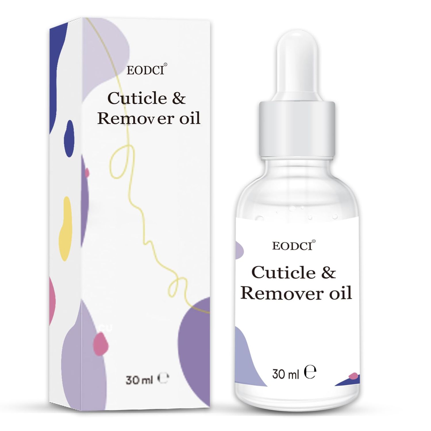 EODCI 30ml Organic Nail Cuticle Oil, Natural Nail Oil for Growth and Strength Damaged Nails Natural Blend Of Jojoba, Vitamin E, Castor and Sweet Almond Oils Exfoliating Nail Care Cuticle Removal