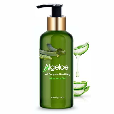 ALGELOE Aloe Vera Gel | Your Ultimate Soothing Solution for Skin and Hair | Glowing &amp; Radiant Skin - 200ml/ 6.76oz.
