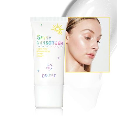 Easilydays Shimmer Face Primer with Sunscreen, SPF 30, Highlighting Fine Glitter Brightening + Sun Protection, Moisturizing Sunscreen, Natural &amp; Refreshing, Oil-Controlling,Non-Greasy Isolation Primer
