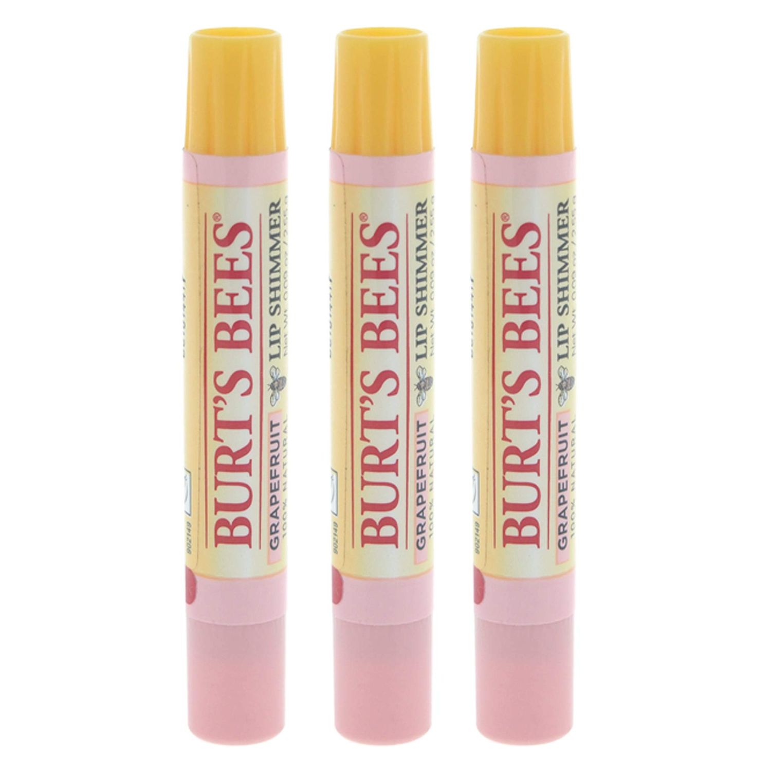 Burt&#39;s Bees Lip Shimmer, Grapefruit 0.09 oz (Pack of 3)
