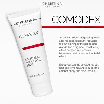 -CHRISTINA- Comodex - Soothe & Regulate Facial Mask for Oily Skin | Balances Sebum Secretion | Face Masks Skincare Soothes Irritation and Redness | Prevents Blemishes Reoccurrence 75ml