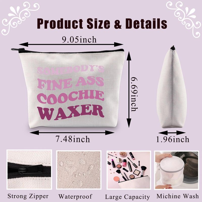 BDPWSS Funny Esthetician Gift Somebody's Fine Ass Coochie Waxer Makeup Bag Coochie Waxer Gift Esthetician Appreciation Gift (Coochie Waxer)
