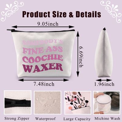 BDPWSS Funny Esthetician Gift Somebody's Fine Ass Coochie Waxer Makeup Bag Coochie Waxer Gift Esthetician Appreciation Gift (Coochie Waxer)