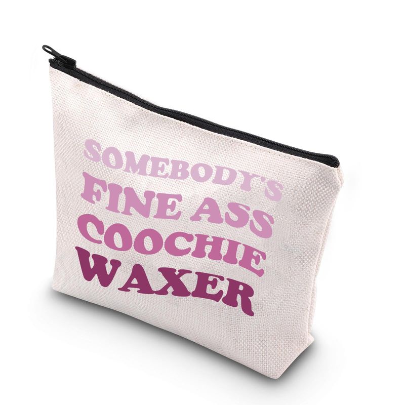 BDPWSS Funny Esthetician Gift Somebody's Fine Ass Coochie Waxer Makeup Bag Coochie Waxer Gift Esthetician Appreciation Gift (Coochie Waxer)