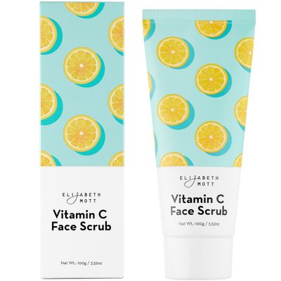 Elizabeth Mott Sure Thing Vitamin C Face Scrub - Heat Activated, Deep Pore Cleansing, Exfoliating Facial Cleanser to Buff and Smooth Skin - Vegan, Cruelty Free Skincare Product for Clear Skin, 3.52 oz