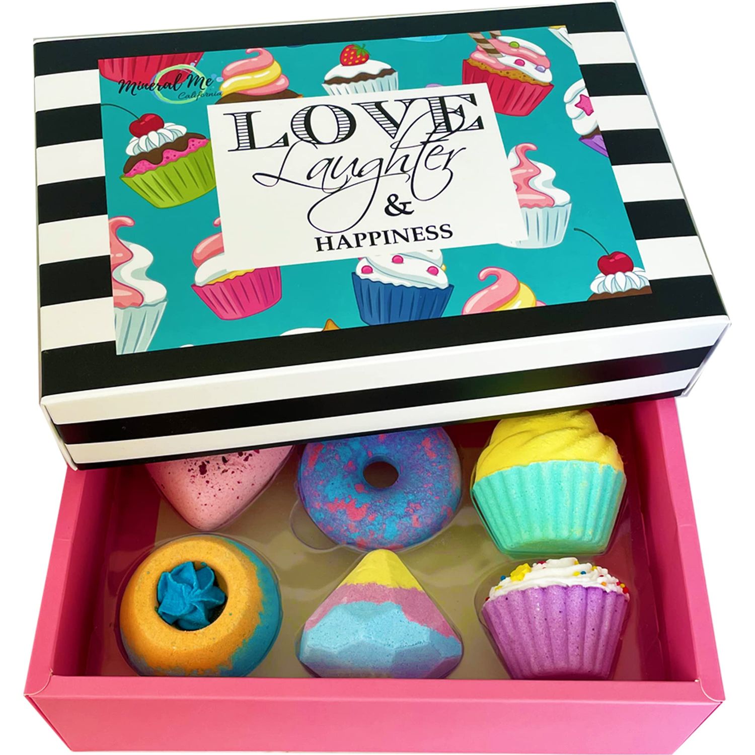 Bath Bombs Gift Set - Birthday Bath Bombs for Girls, 6 Aromatherapy Natural Bath Bombs with Organic Ingredients, Skin Moisturizing Bubble Bath Fizzy, Gentle for Kids, Bath Bombs for Women Relaxing