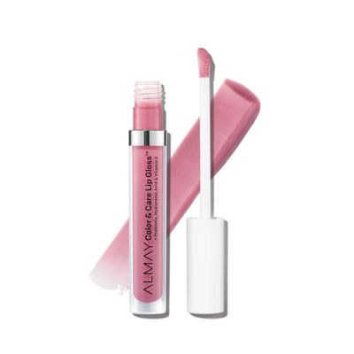 Almay Color &amp; Care Hydrating Lip Gloss, Soft Natural Hues, Prebiotic Complex, Hyaluronic Filling-Sphere Technology, 500 Sunrise Punch, 0.1 Fl Oz