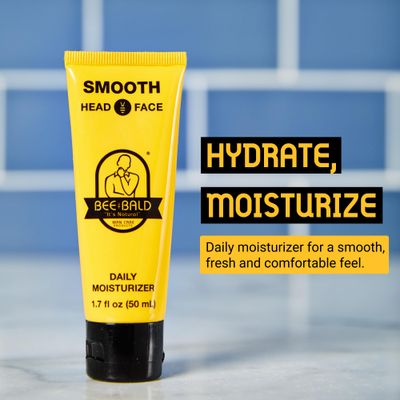 Bee Bald SMOOTH Daily Moisturizer tones, hydrates, moisturizes & smooths away fine lines, wrinkles & dry patches; helps control oil & shine to feel cool, fresh and comfortable, 1.7 Fl Oz