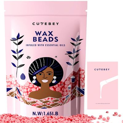 1.65LB Hard Wax Beads for Waxing: Nature Wax Beans for Hair Removal Brazilian Bikini Face Sensitive Skin -for Home Waxing Waxness Refill Bulk(Pink)