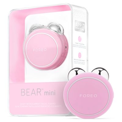FOREO BEAR Mini Microcurrent Facial Device - Face Sculpting Tool - Firm &amp; Contour - Reduce Double Chin - Non-Invasive - Increases Absorption of Facial Skin Care Products - Pearl Pink