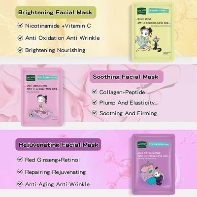 Face Masks Skincare Set for Girl,Moisturizing Collagen Facial Masks for Women Home Spa,Hyaluronic Acid Face Mask for All Skin Types,Day Night Facial Mask Deep Cleaning,Oil Contral 25ml (6Pack)