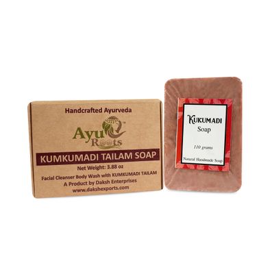 AyuRoots Kumkumadi Tailam Ayurvedic Handmade Saffron Oil, Soap Bar, Dry Skin, Oily Skin, Face, Body, Skin | 3.88 Oz (1)