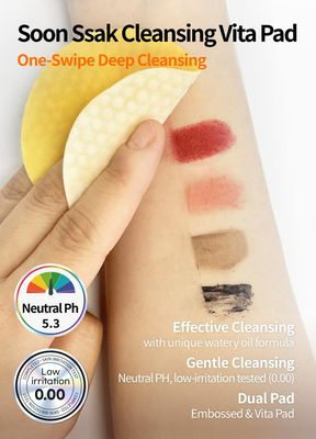 BEAUDIANI Soonssak cleansing vita pad, 50 pads, makeup remover cleansing pad, mild cleansing pad, Korean facial cleansing pads, vitamin C face pad