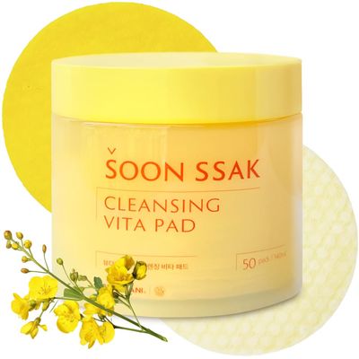 BEAUDIANI Soonssak cleansing vita pad, 50 pads, makeup remover cleansing pad, mild cleansing pad, Korean facial cleansing pads, vitamin C face pad